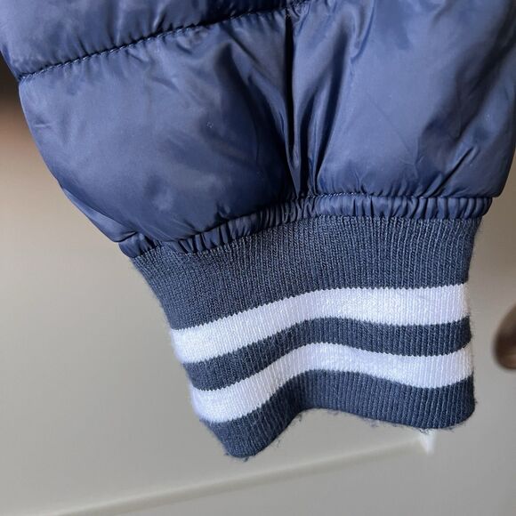 Members Only Insulated Quilted Down Full Zip  Jacket Mens XL Blue White Stripes - Picture 7 of 16